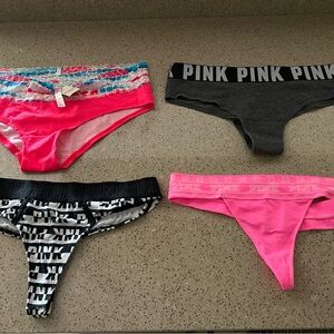 Pink Logo thongs and Cheekie Lot New with tags